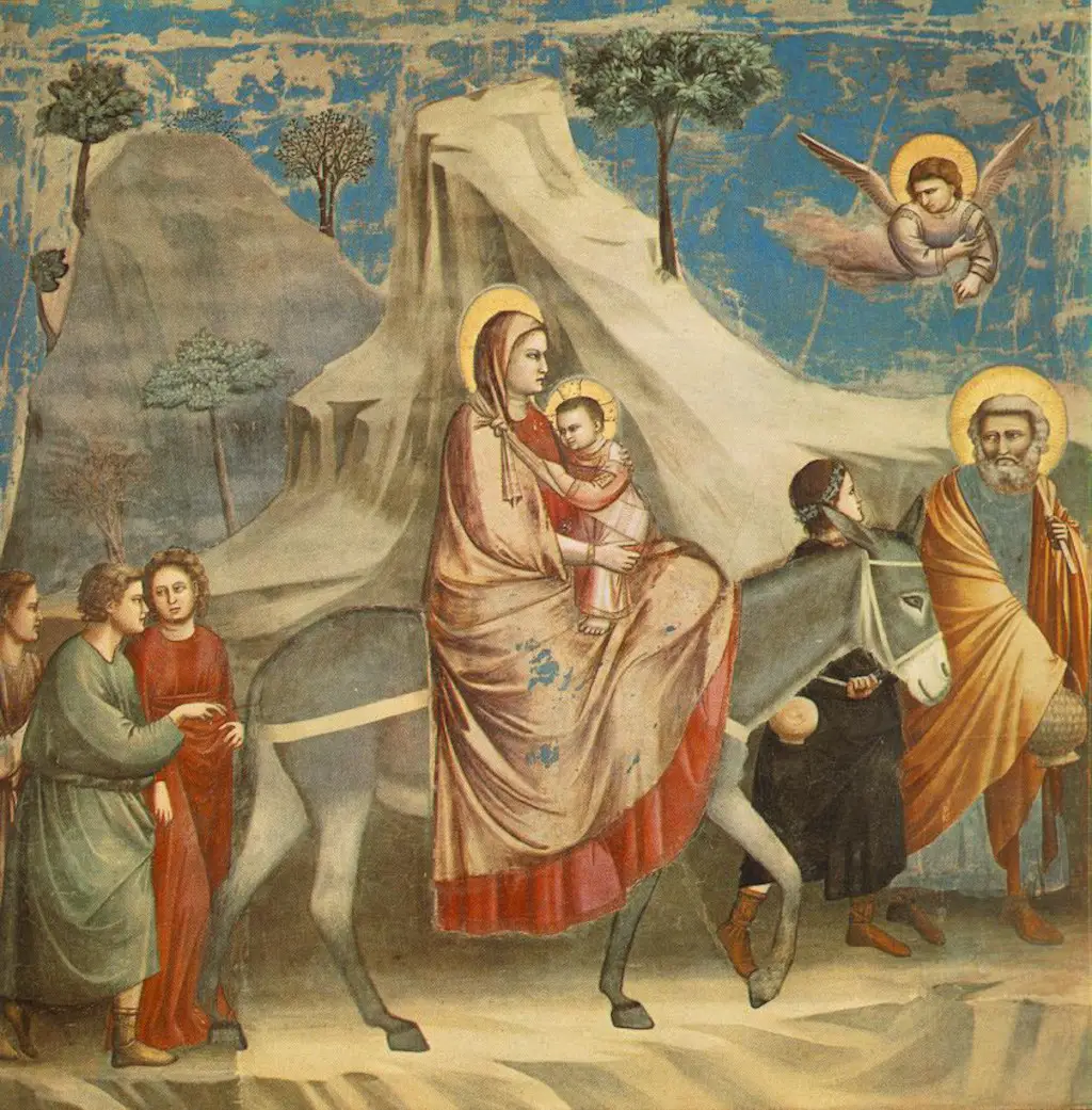 The Flight into Egypt in Detail Giotto